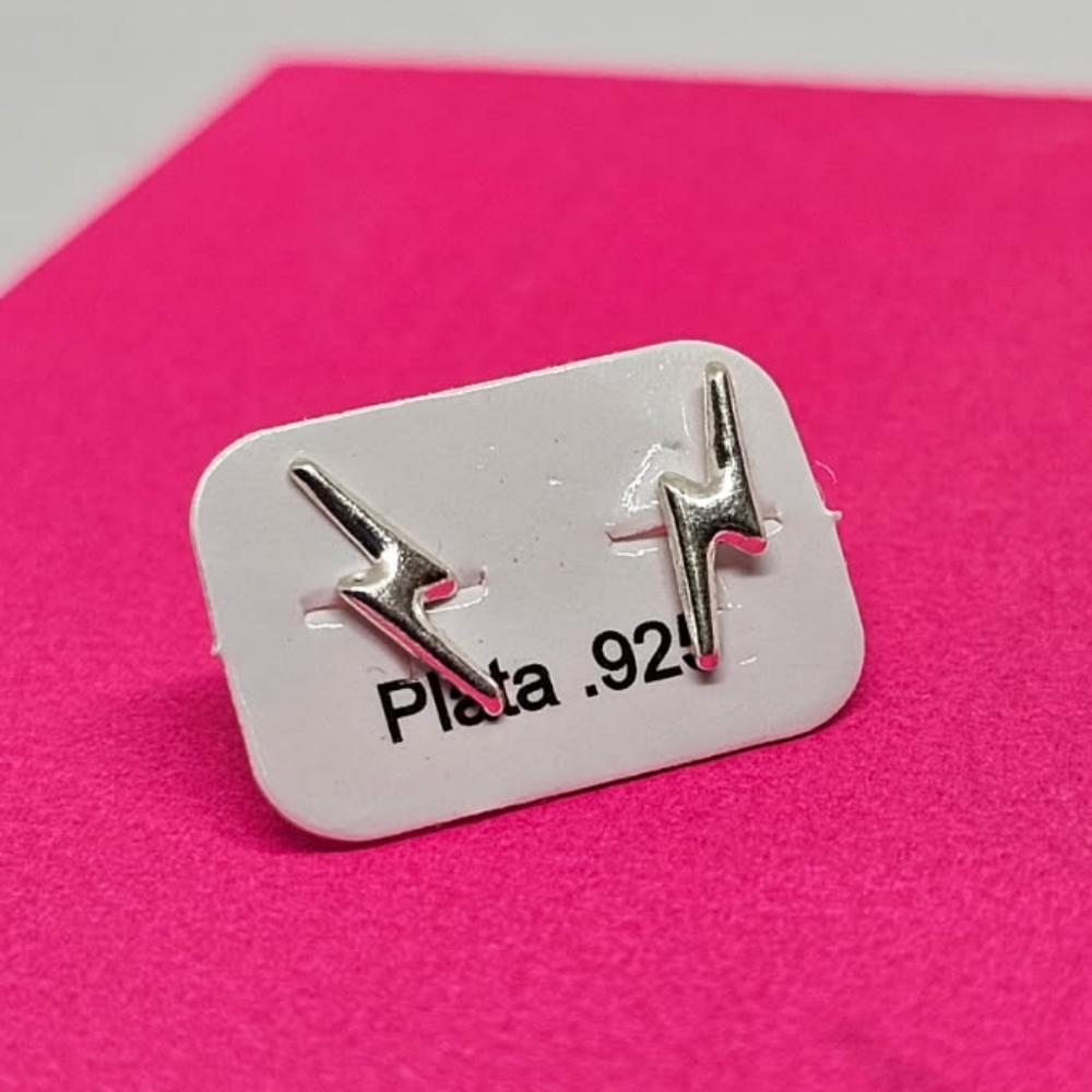 STERLING SILVER 9.25 LIGHTNING BOLT MICRO EARRINGS